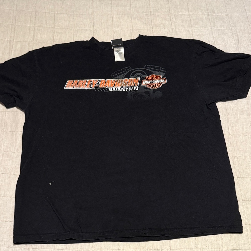 Harley-Davidson Black and Orange Men's Tee